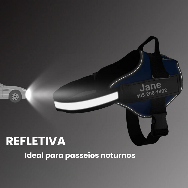 Peitoral Ajustável PetBelt  para Cachorros – Conforto, Segurança e Nome Personalizável!