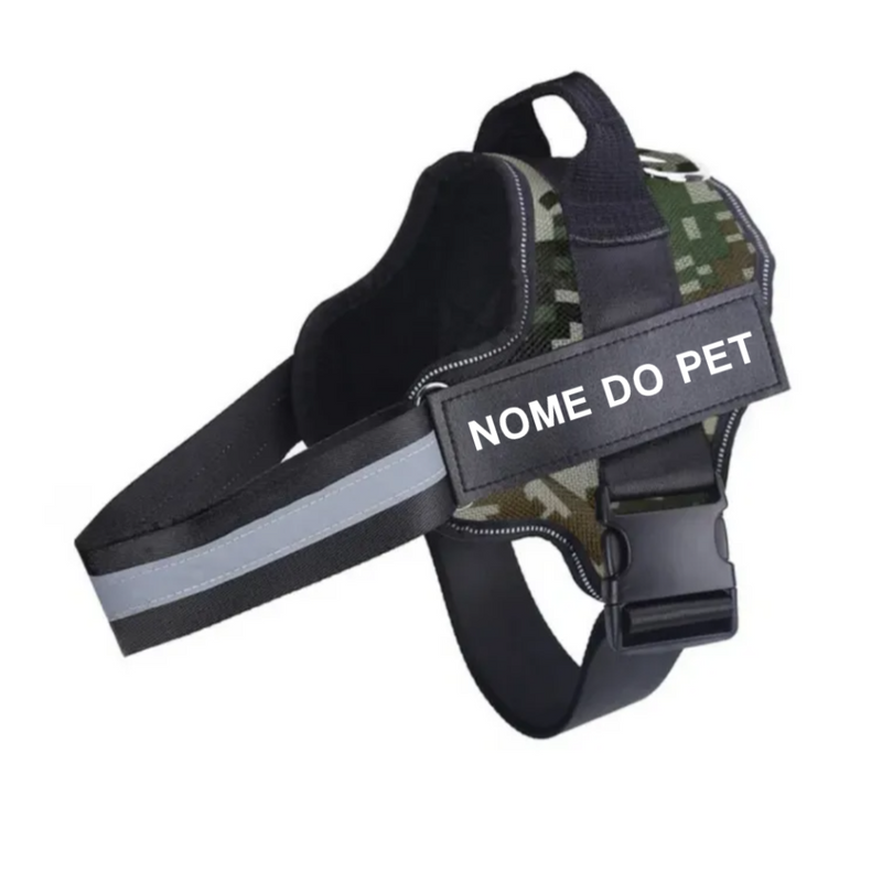 Peitoral Ajustável PetBelt  para Cachorros – Conforto, Segurança e Nome Personalizável!