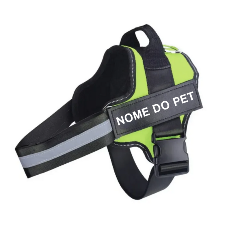 Peitoral Ajustável PetBelt  para Cachorros – Conforto, Segurança e Nome Personalizável!