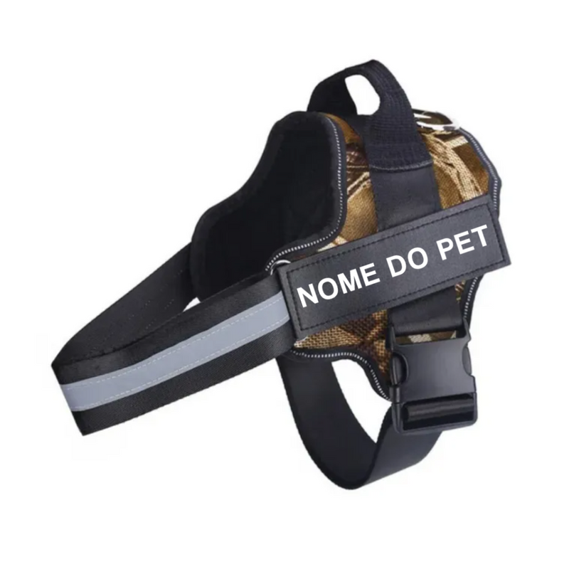Peitoral Ajustável PetBelt  para Cachorros – Conforto, Segurança e Nome Personalizável!